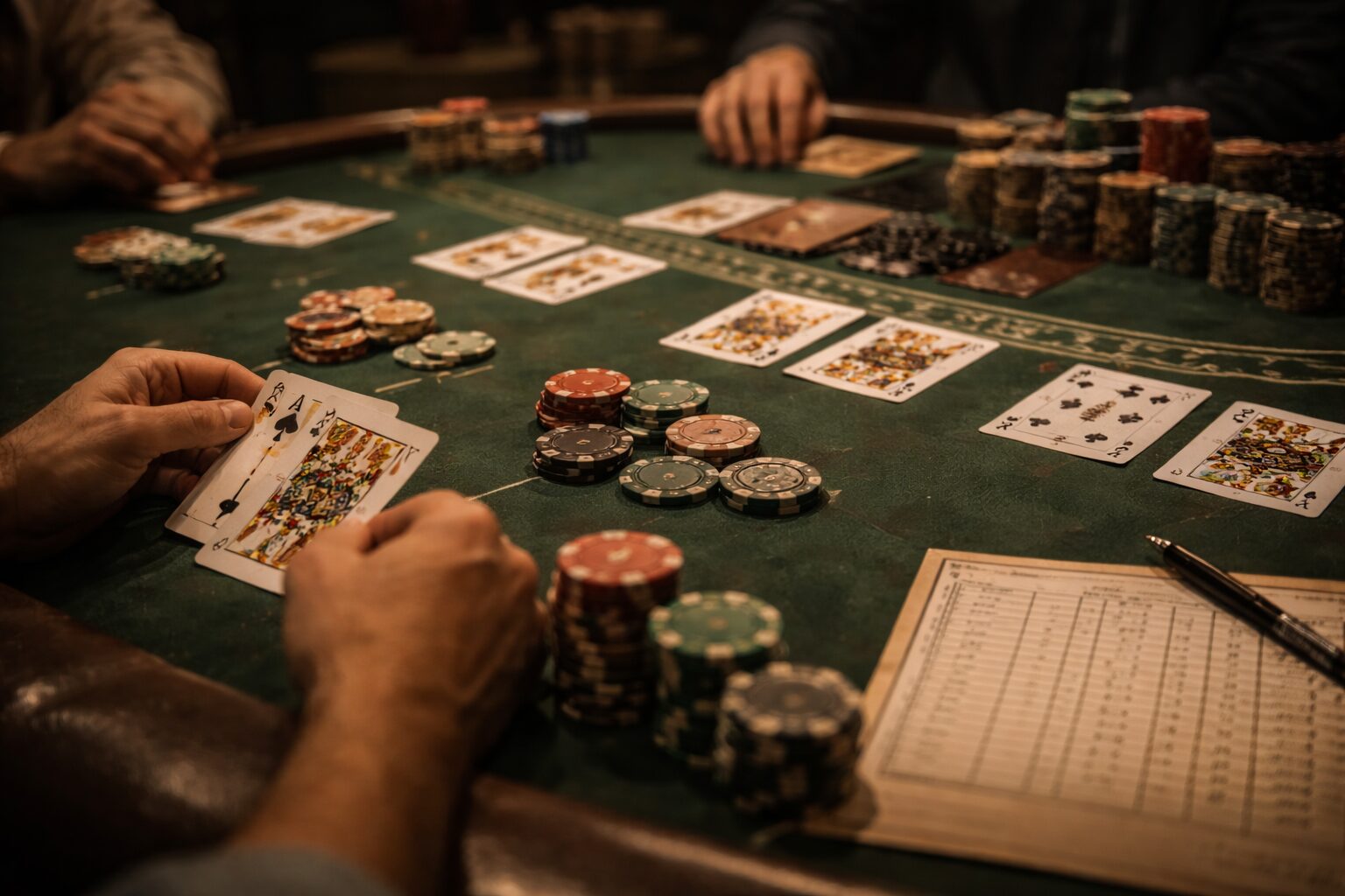 Cómo se distribuyen los resultados en sesiones largas en blackjack